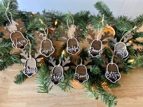 Reindeer Ornaments - Set of 9