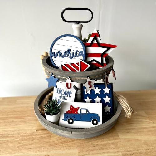 Patriotic Tiered Tray set